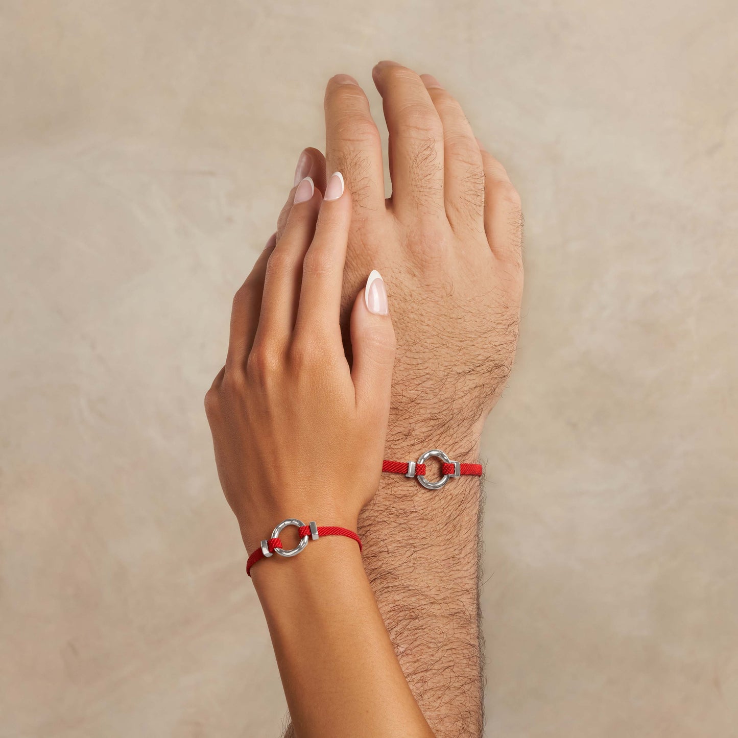Endless Blessings Women's Silver Karma Circle Red String Bracelet