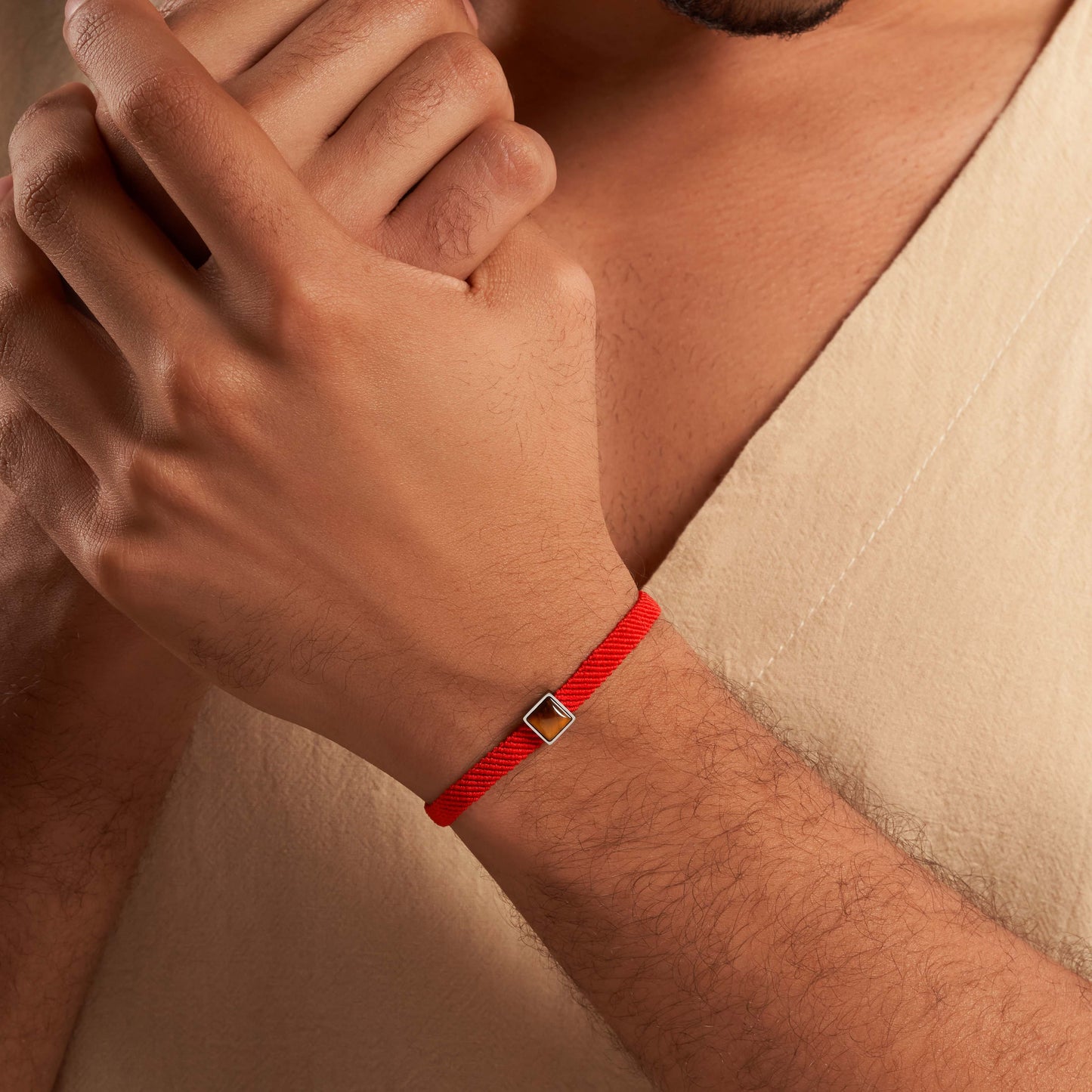 Clear Mind - Tiger's Eye Red String Bracelet