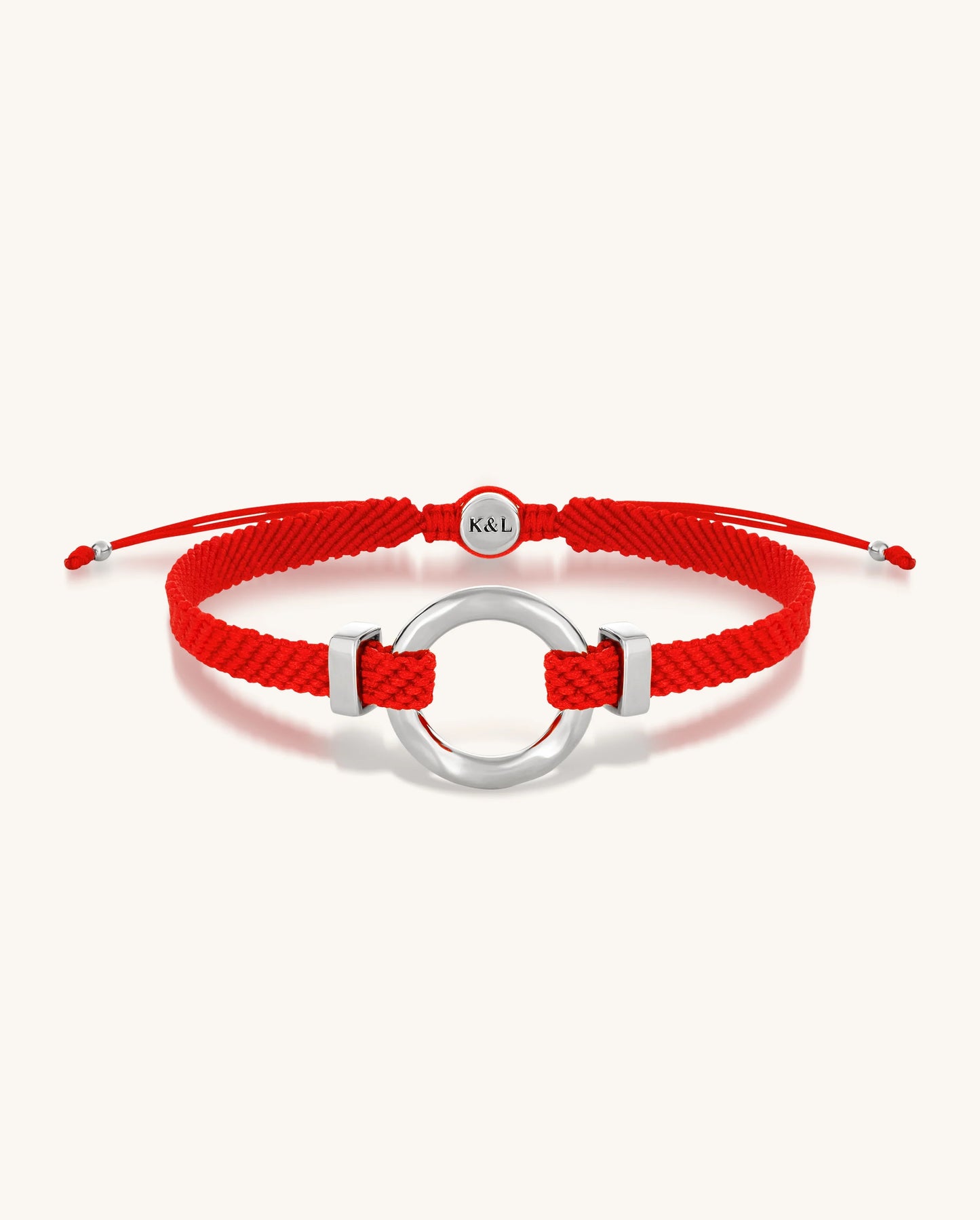 Endless Blessings Women's Silver Karma Circle Red String Bracelet