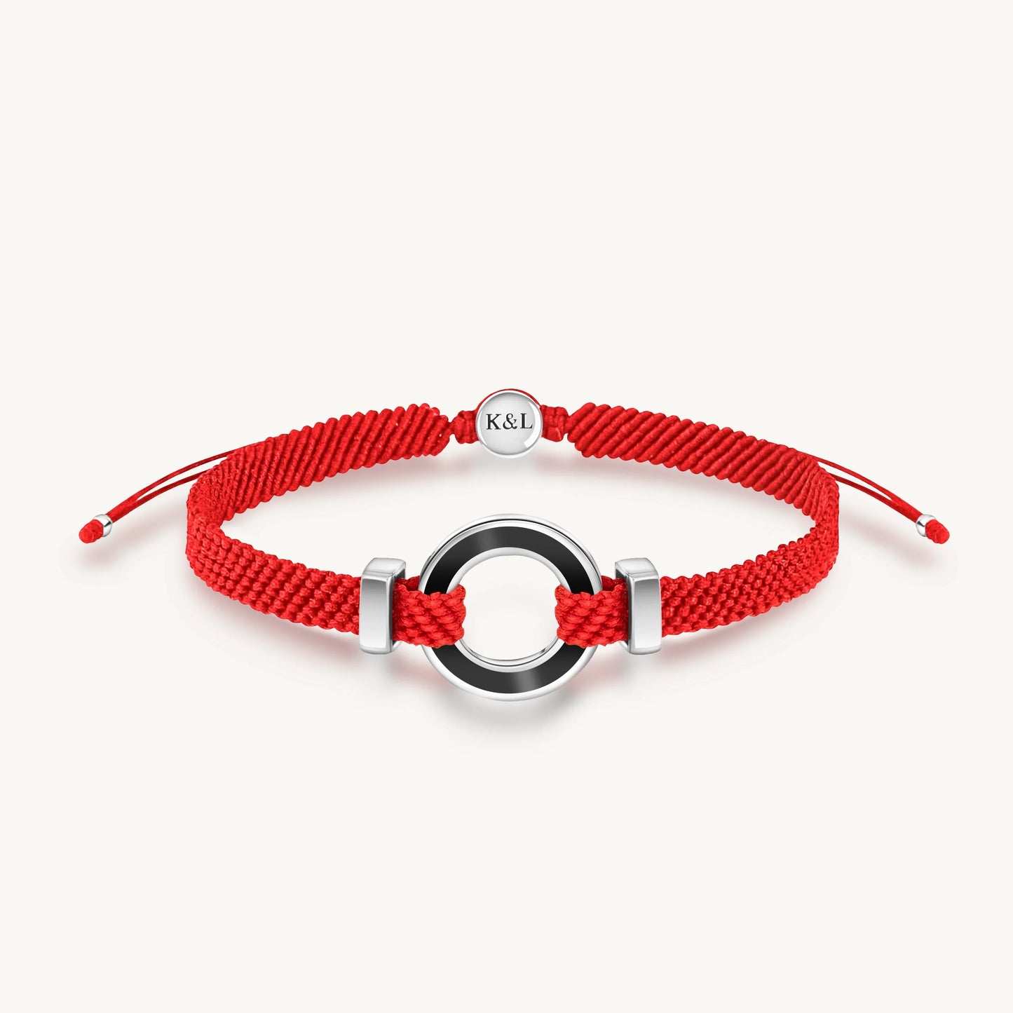 Hopeful Intuition Black Onyx Karma Circle Red String Bracelet