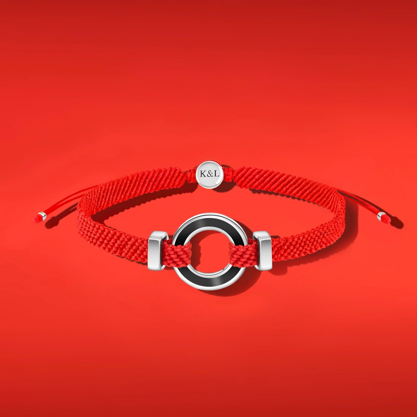 Hopeful Intuition Black Onyx Karma Circle Red String Bracelet