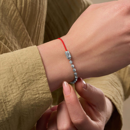 Harmonious Frequency Women's Silver Red String Evil Eye Bracelet