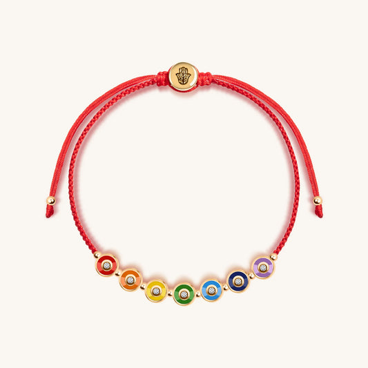 Joyful Journey - Gold Plated Chakra Red String Bracelet