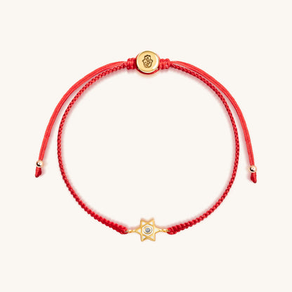 Bright Hope - Red String Star of David Charm Bracelet