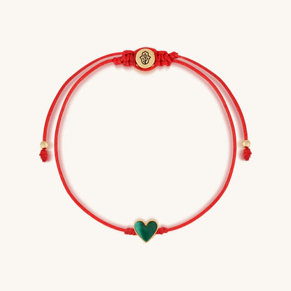 Lucky in Love - Malachite Red String Bracelet
