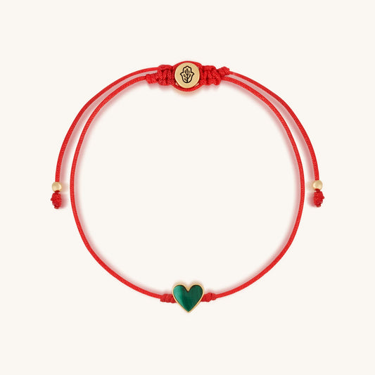 Lucky in Love - Malachite Red String Bracelet