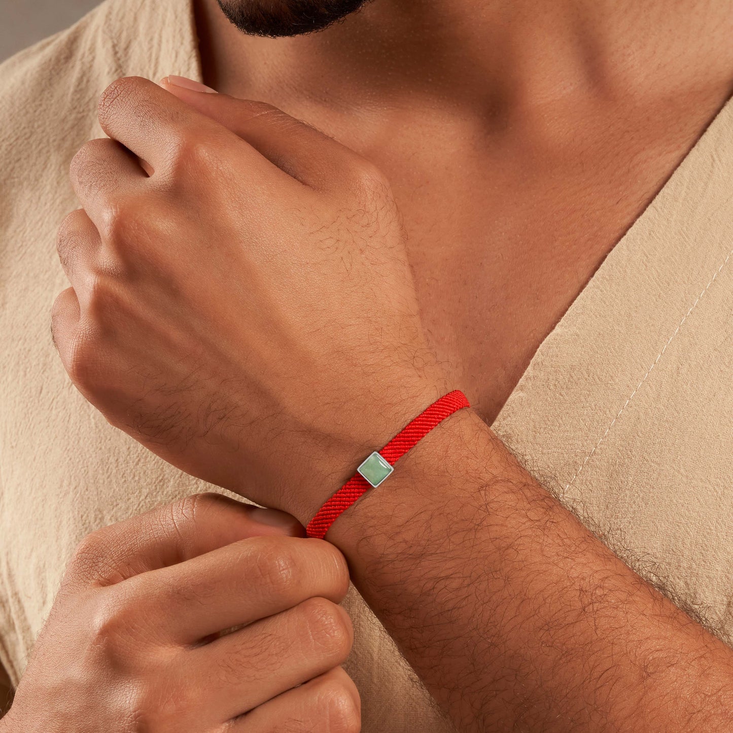 Living Essence - Jade Red String Bracelet