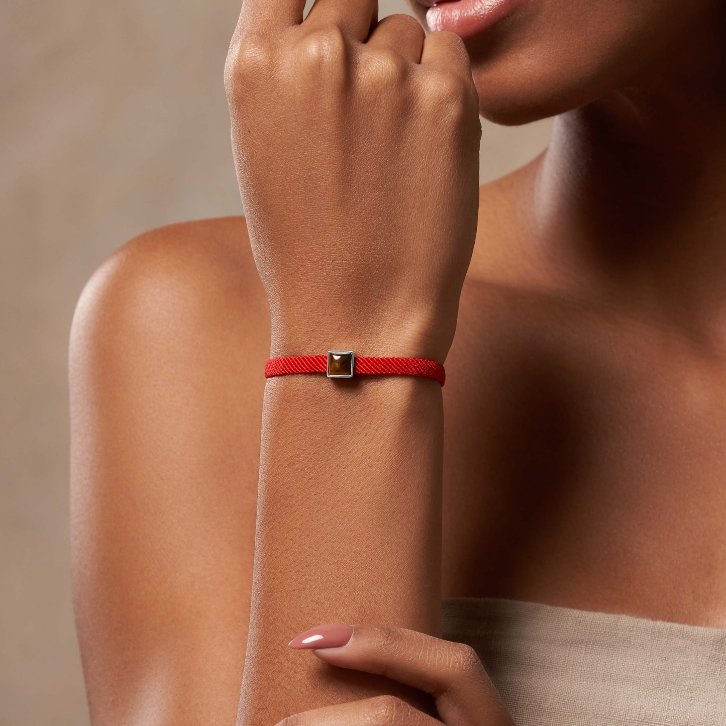 Clear Mind - Tiger's Eye Red String Bracelet