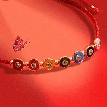 Joyful Journey - Gold Plated Chakra Red String Bracelet